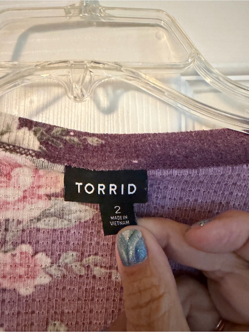 Torrid Plum Floral Smocked Peplum Blouse - Picture 2 of 2